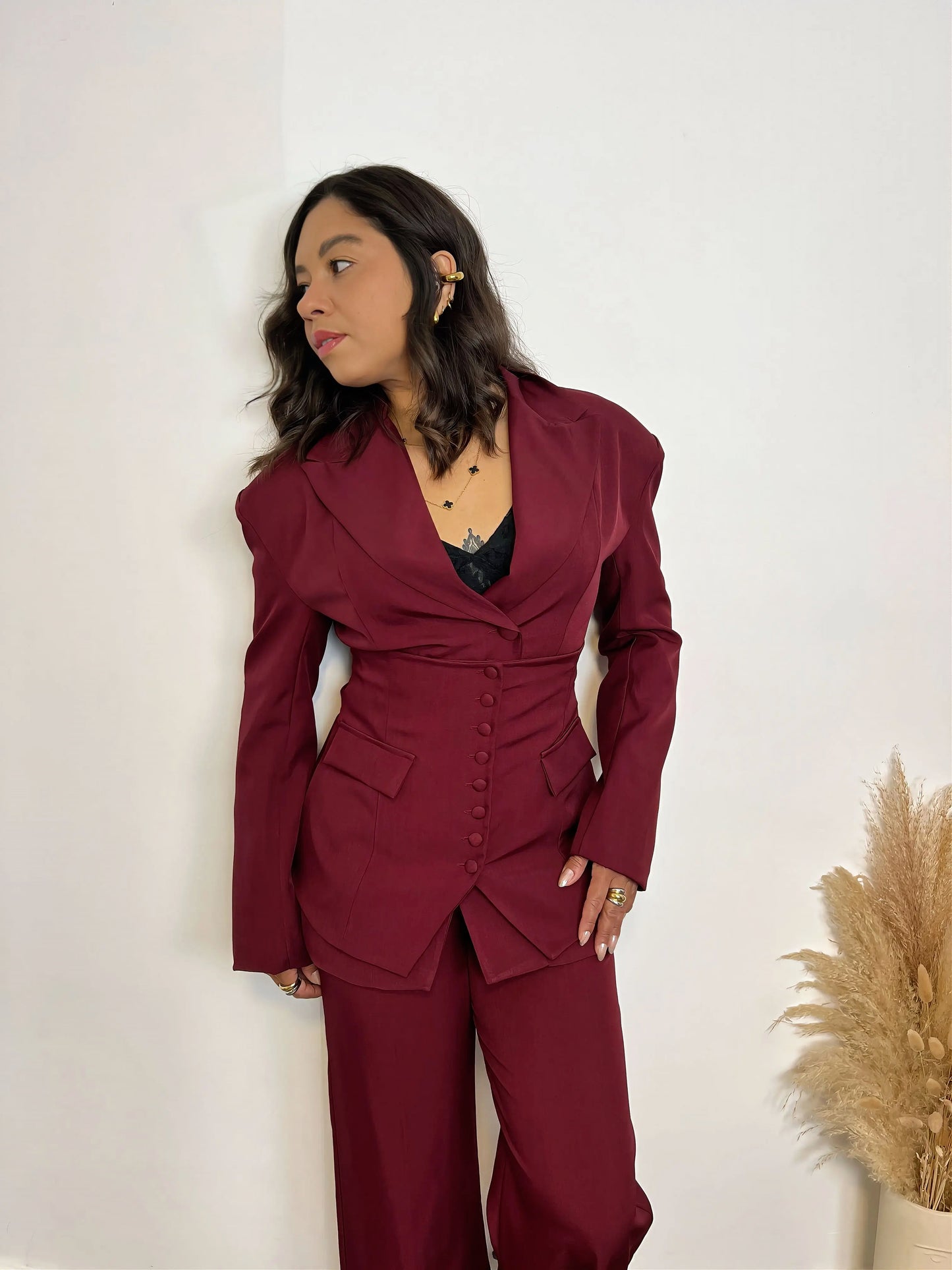 Traje 3 piezas Elegance Burdeos