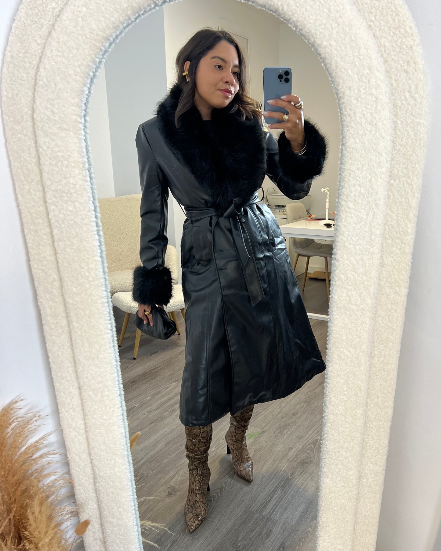 Trench Largo efecto piel