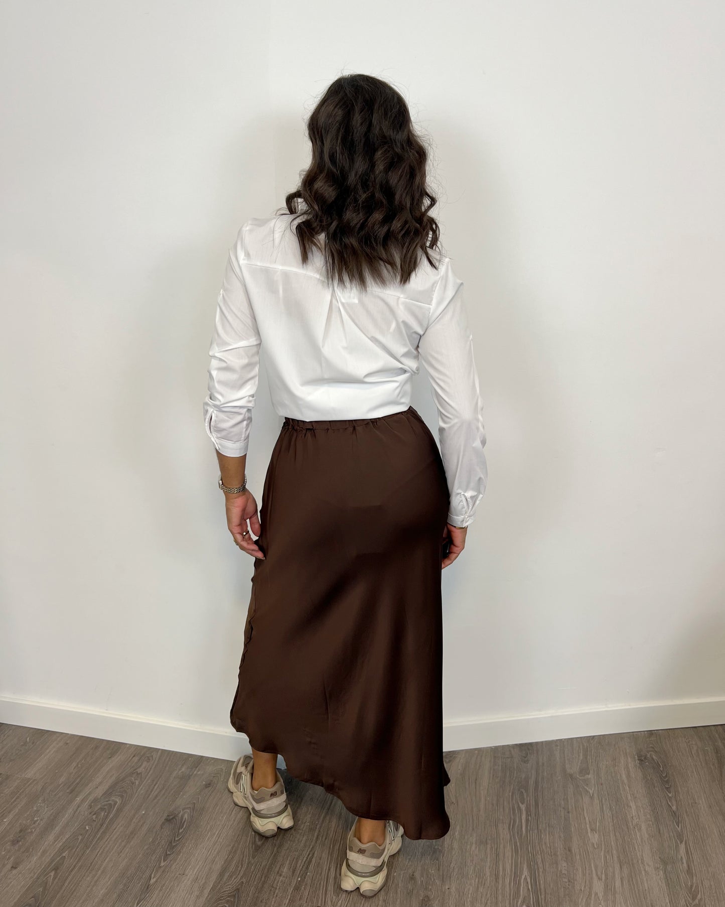 Falda Satinada Marrón