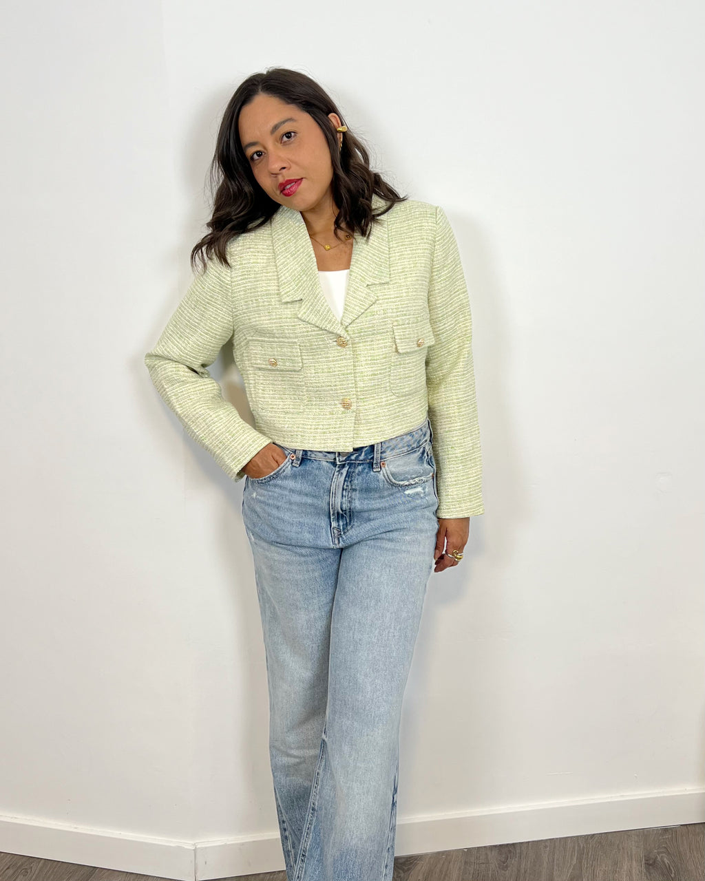 Chaqueta Tweed Green