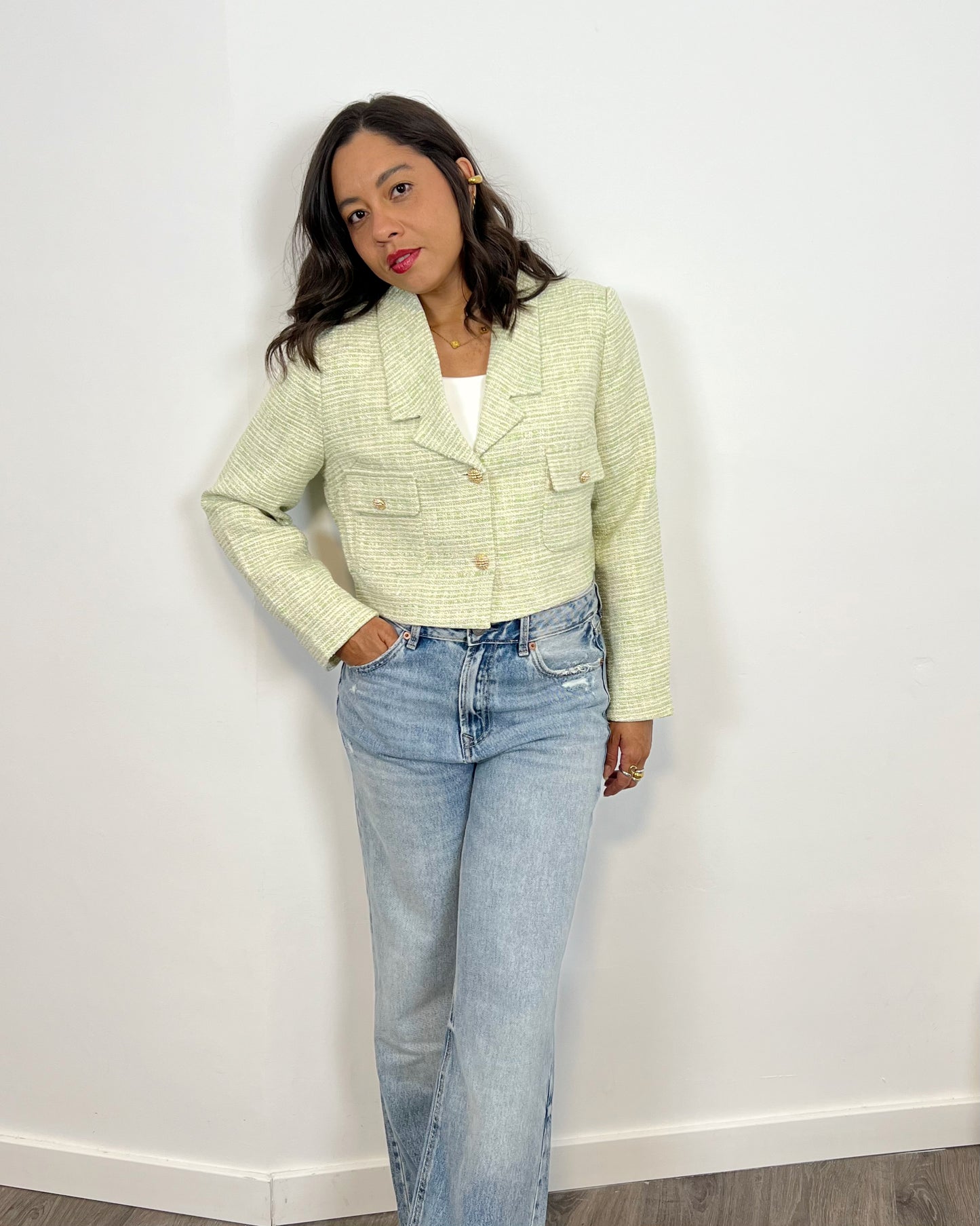 Chaqueta Tweed Green