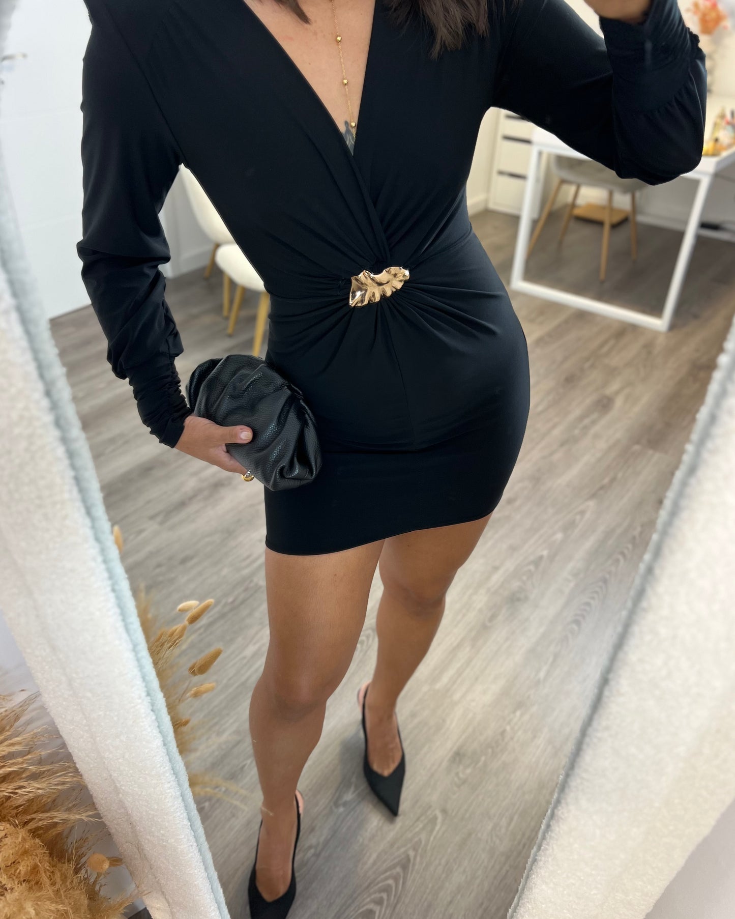 Vestido Hebilla Negro