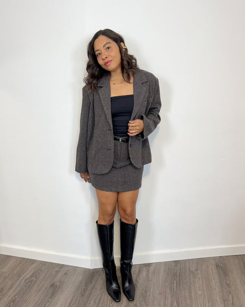Blazer Cuadros Gris