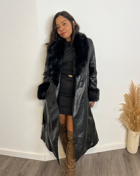 Trench Largo efecto piel