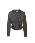 Top Escote V Gris