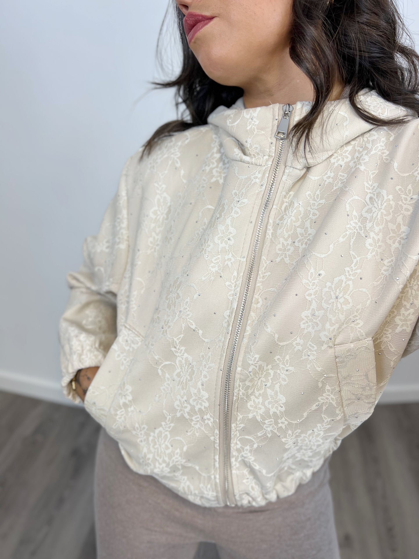 Bomber Encaje Beige