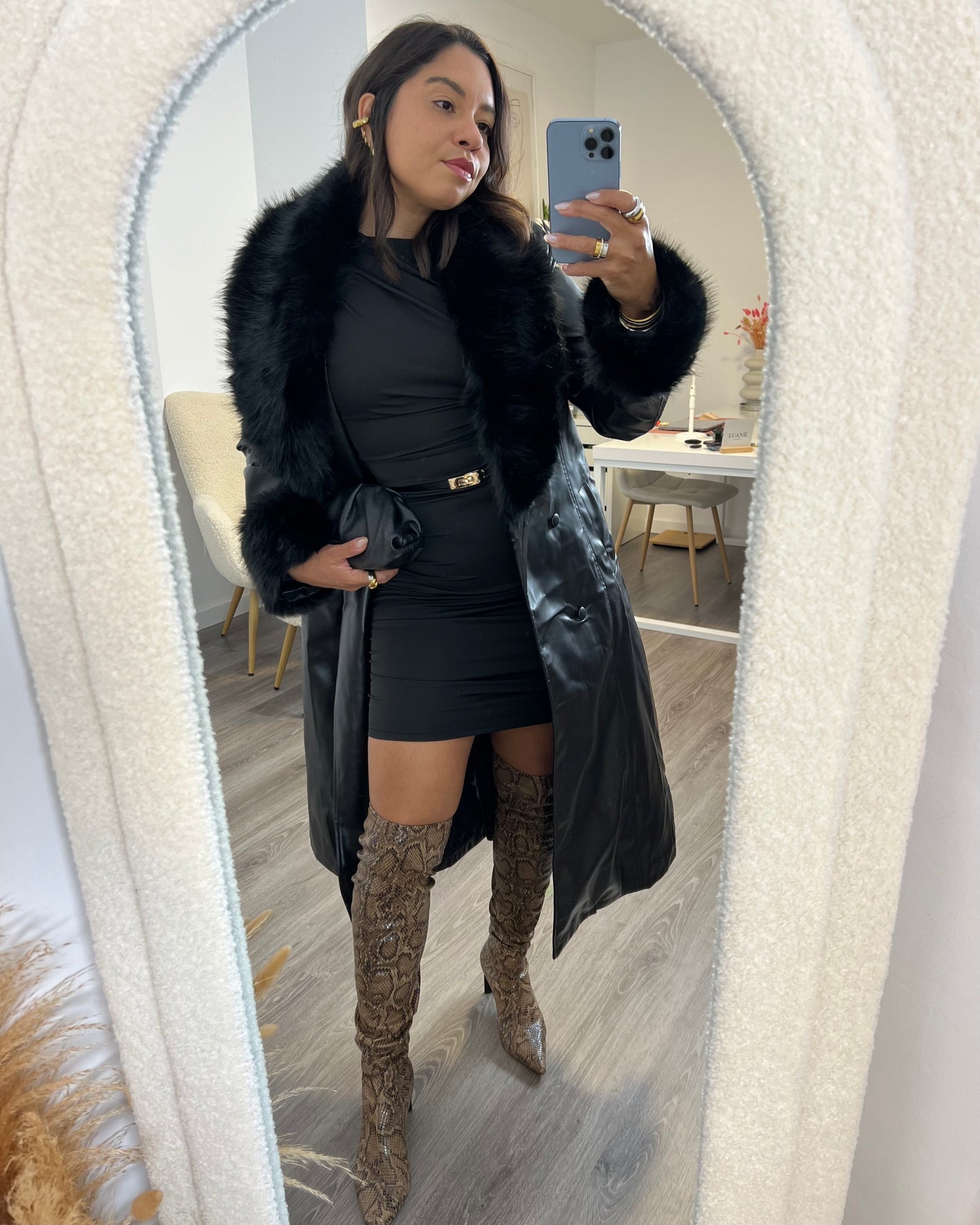 Trench Largo efecto piel