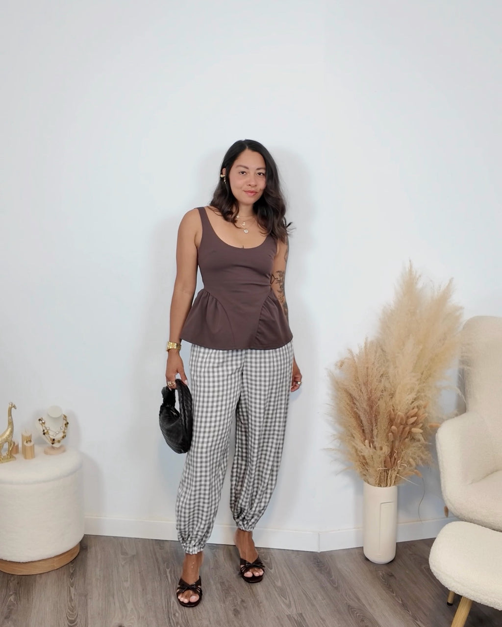 TOP PEPLUM MARRÓN