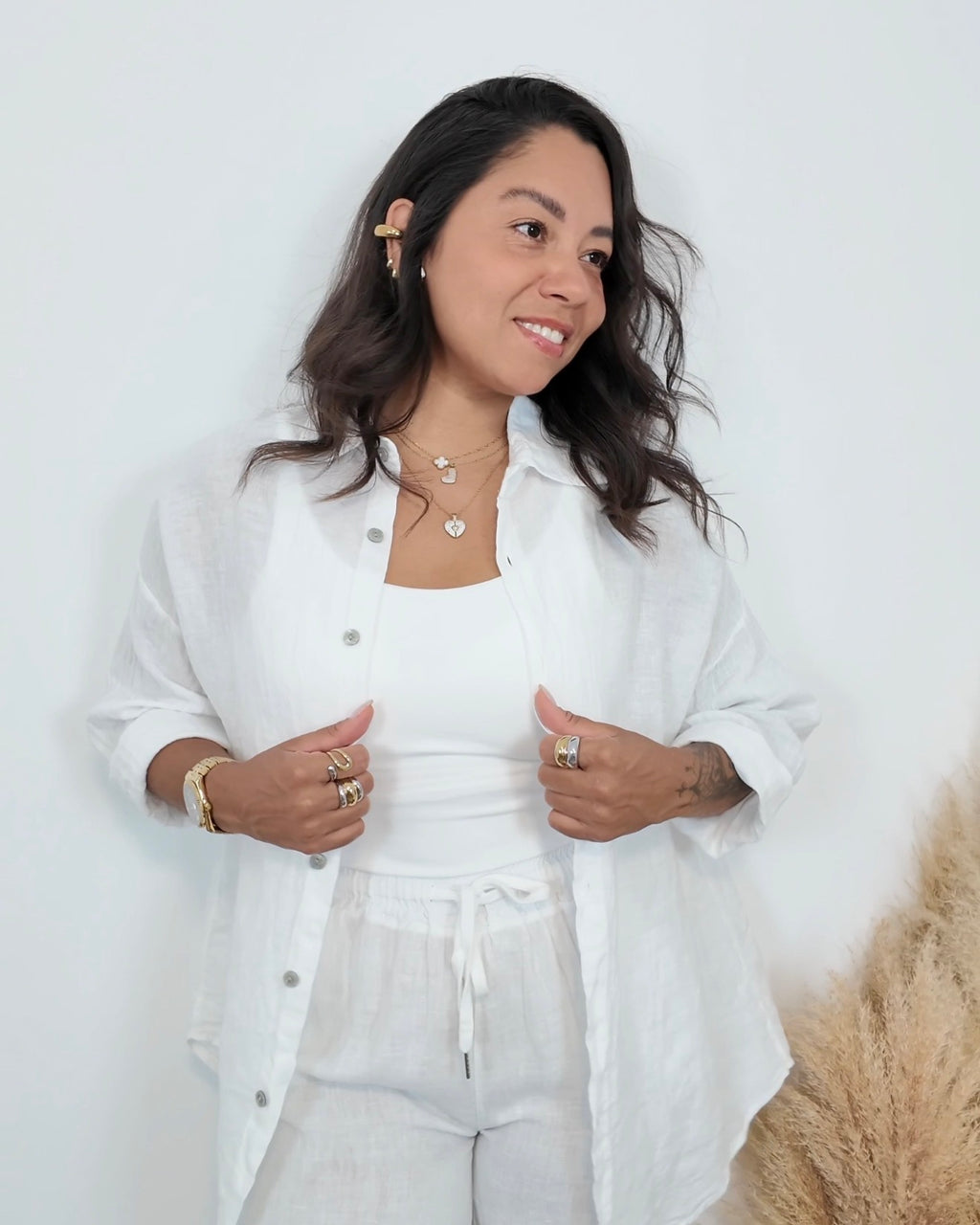 CAMISA 100% LINO BLANCO