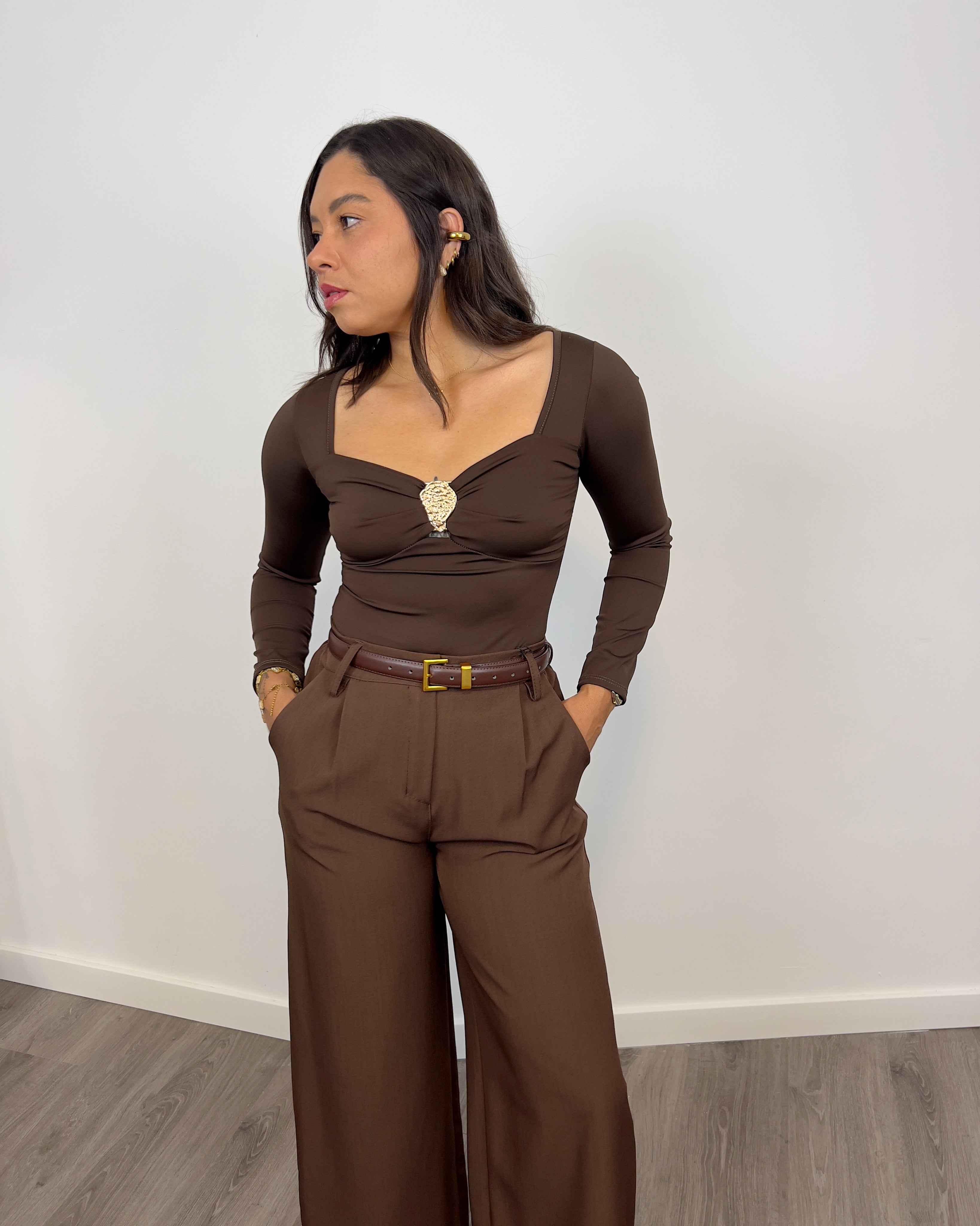 Top Joya Marrón
