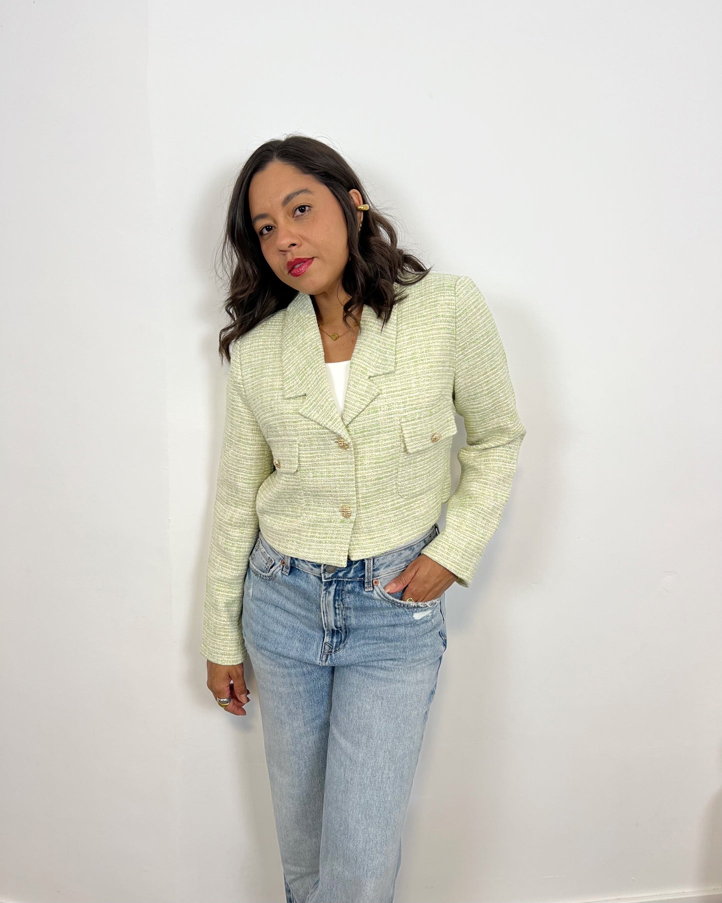 Chaqueta Tweed Green