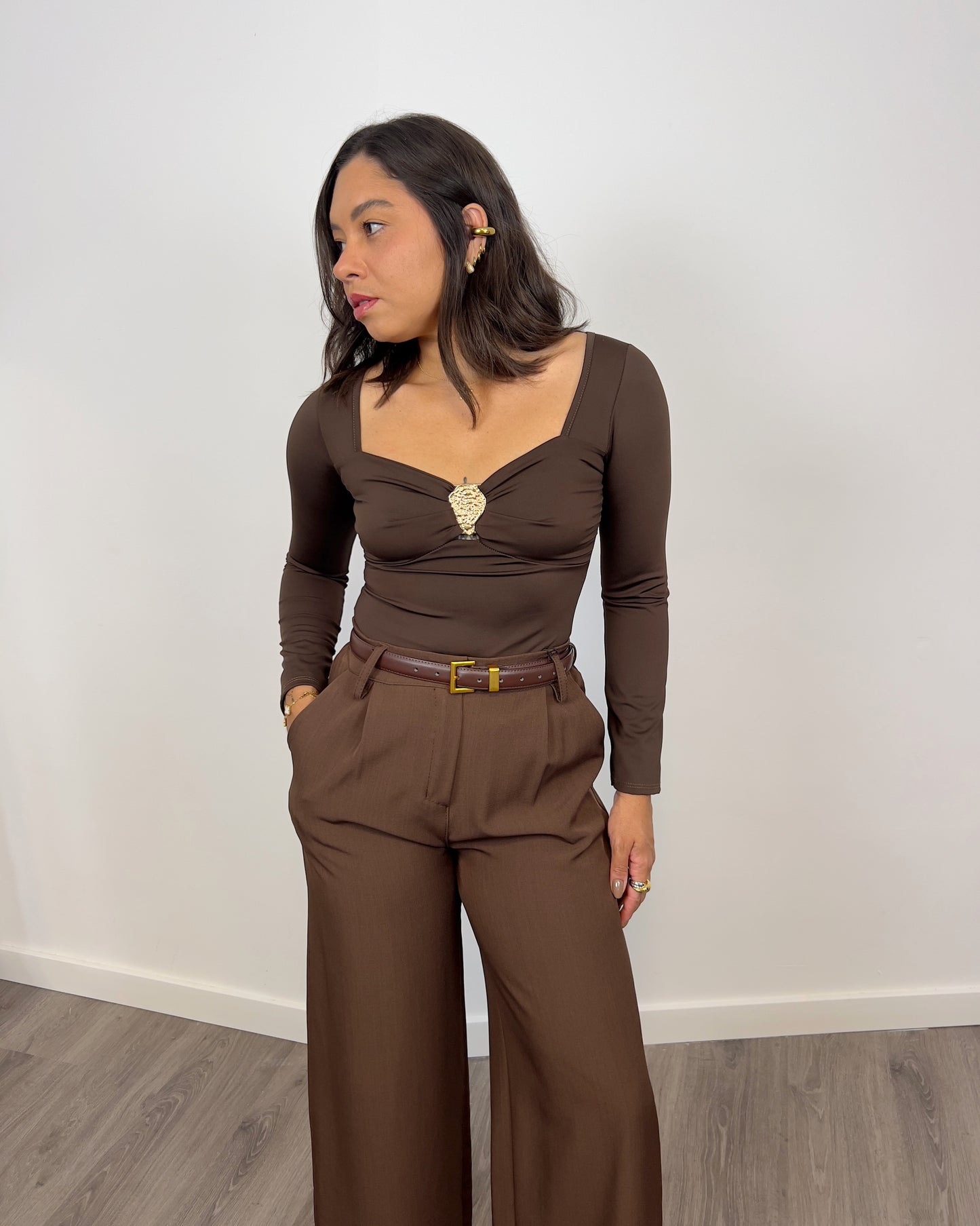 Top Joya Marrón