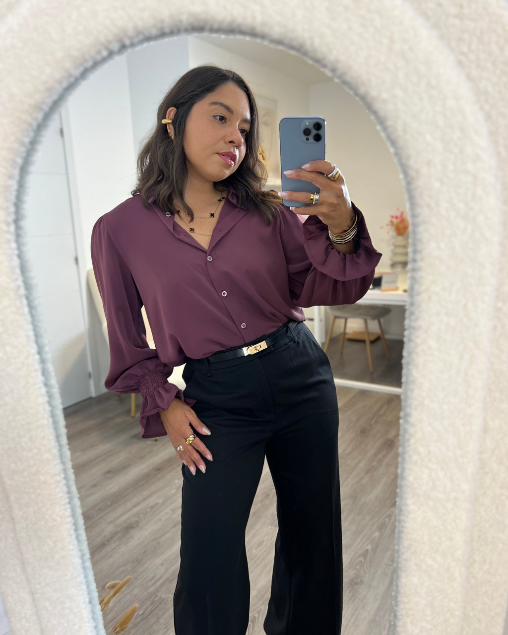 Blusa volante Morado