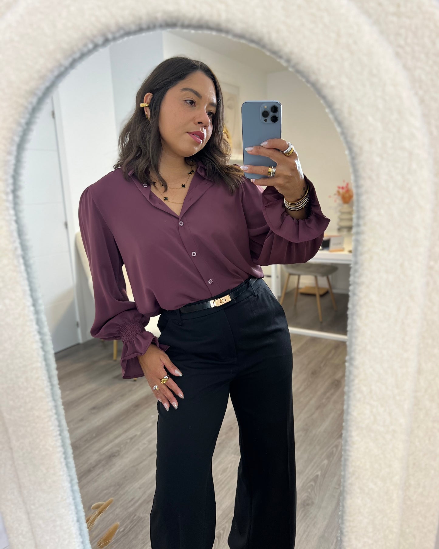 Blusa volante Morado