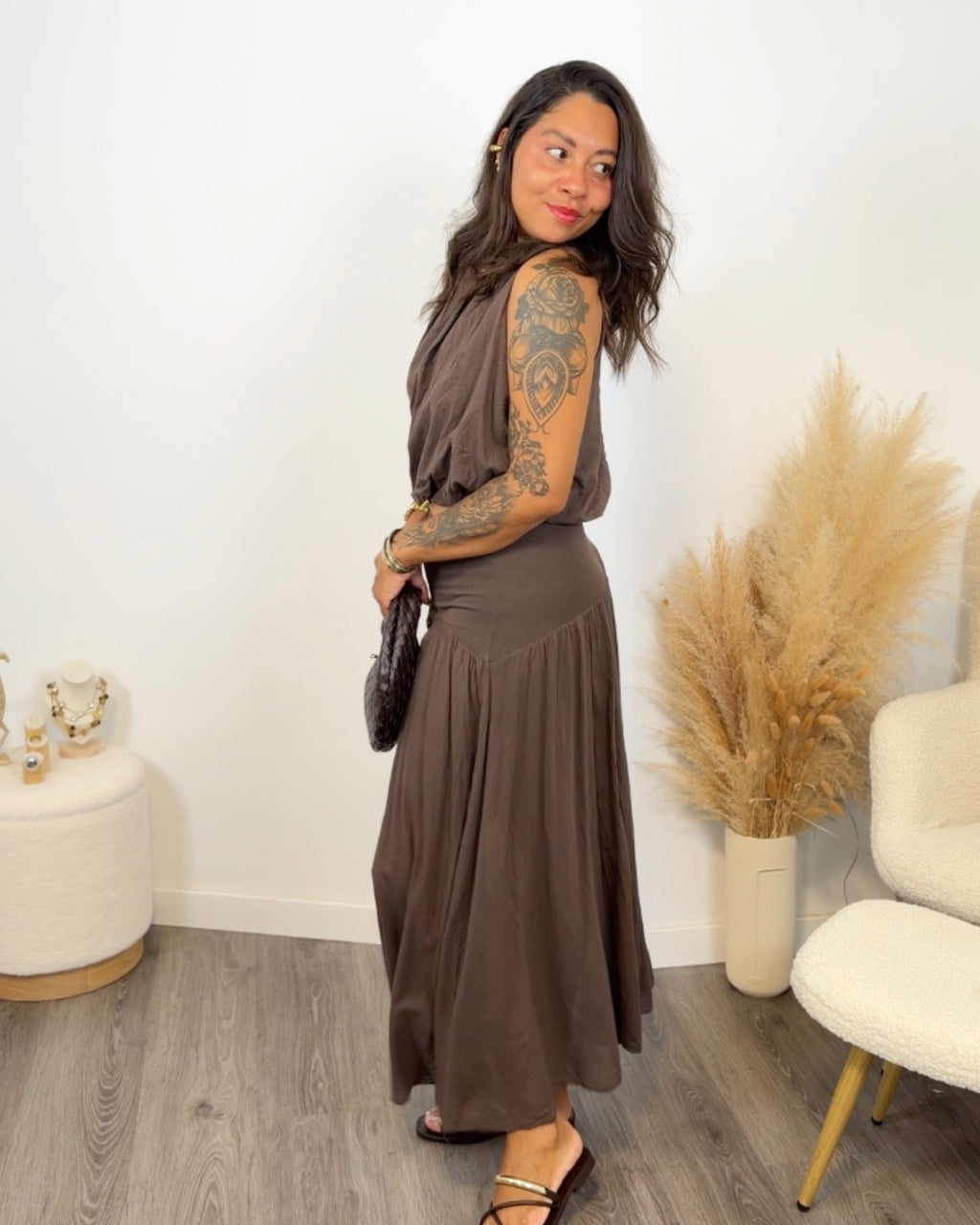CONJUNTO PERLA MARRÓN