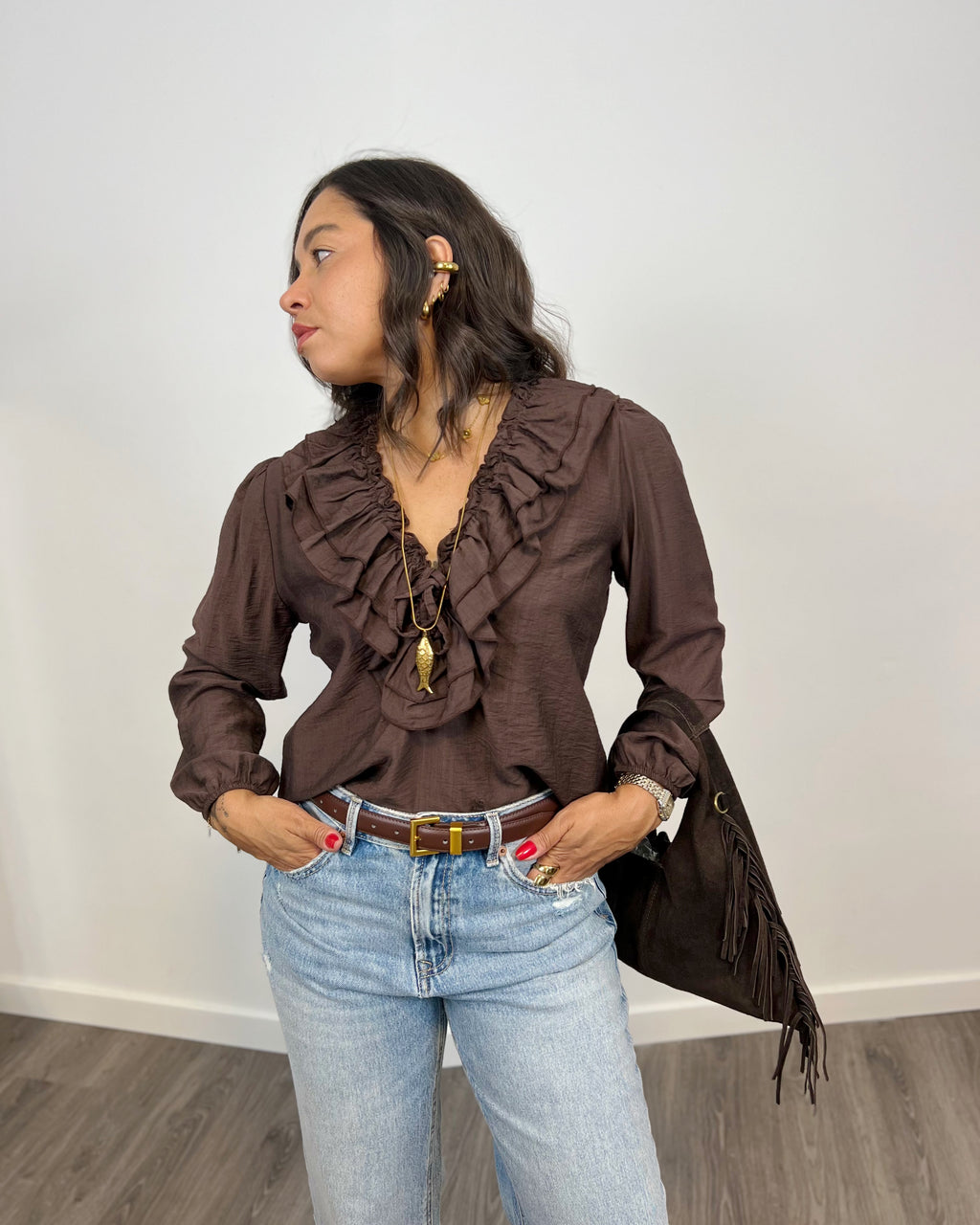 Blusa Boho Marrón