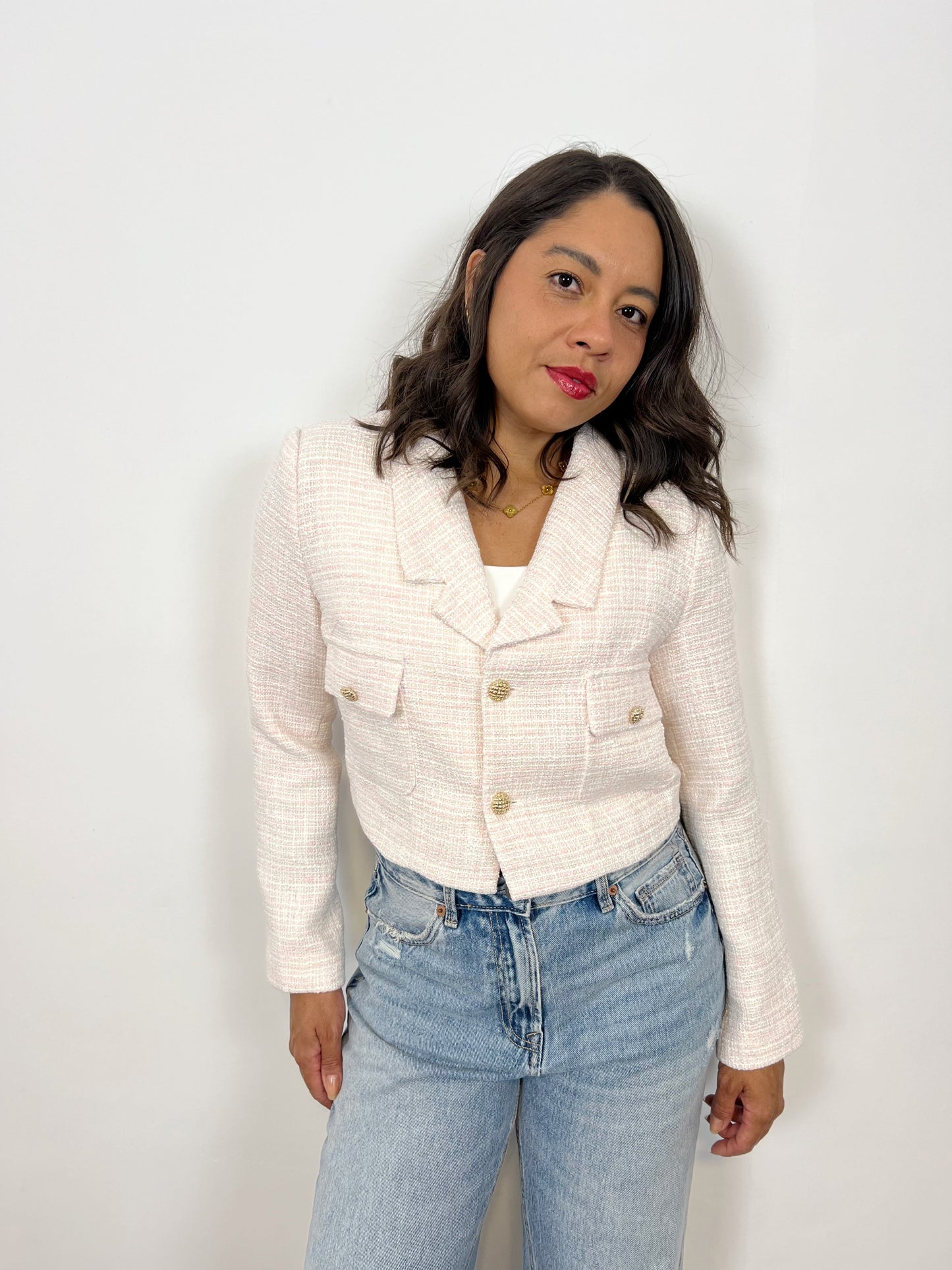 Chaqueta Tweed Rosé