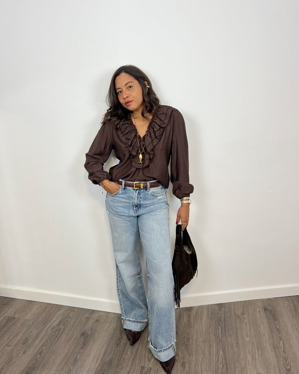 Blusa Boho Marrón