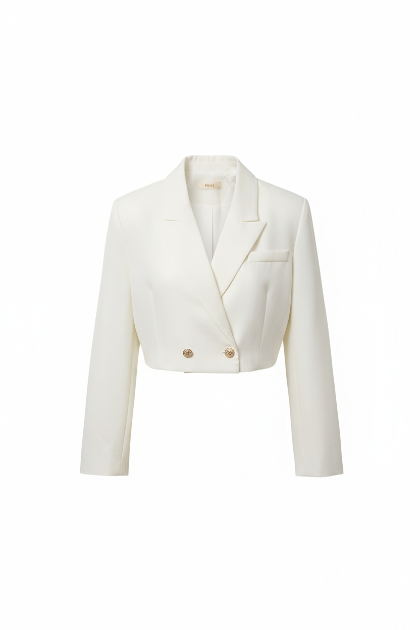 BLAZER ÉLISE CROPPED BLANCO
