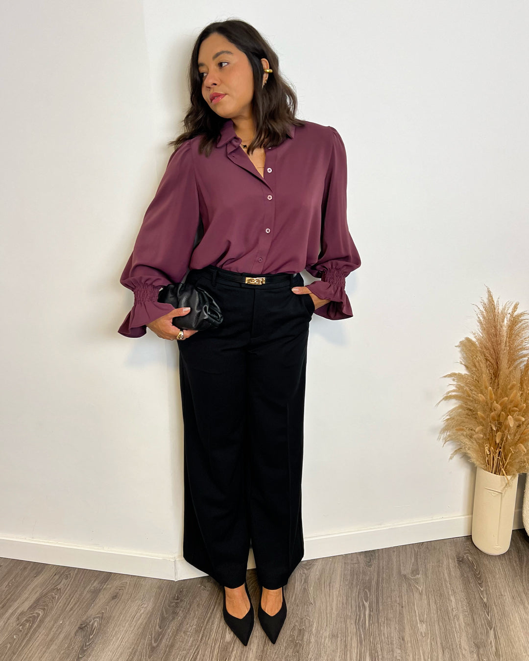 Blusa volante Morado