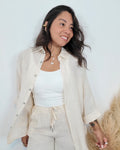 CAMISA 100% LINO BEIGE