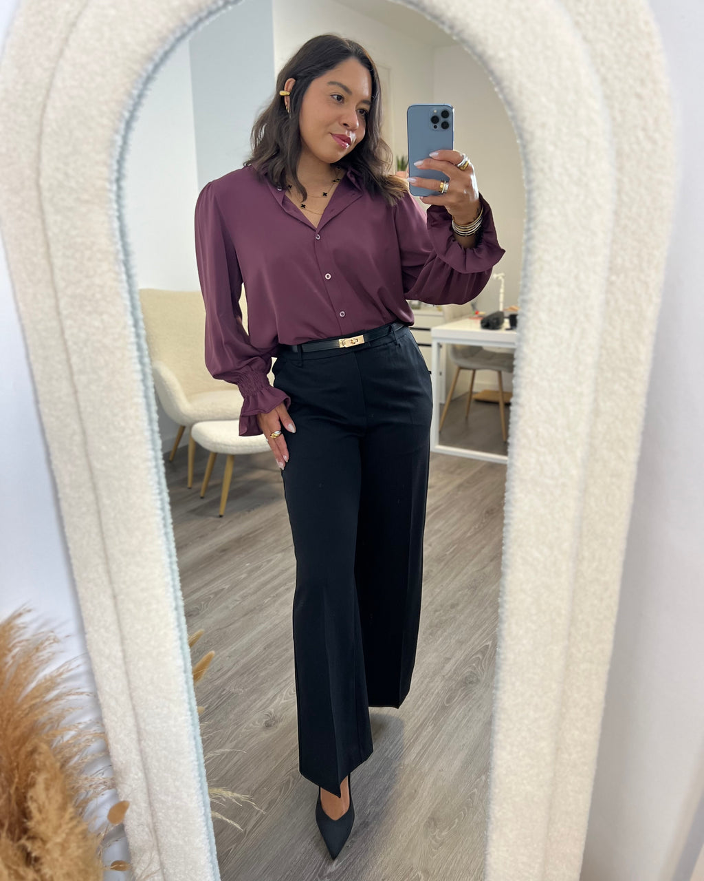 Blusa volante Morado