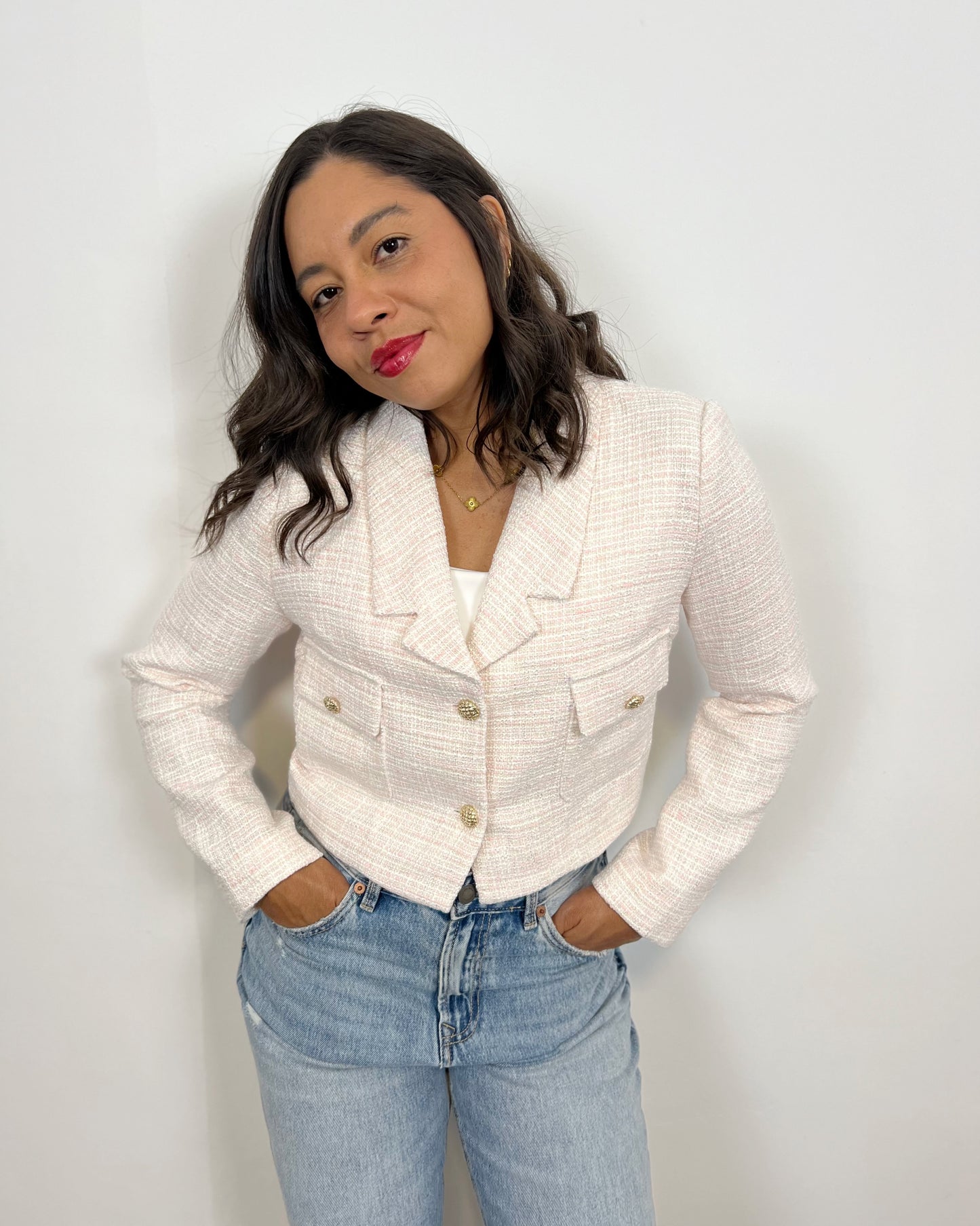 Chaqueta Tweed Rosé