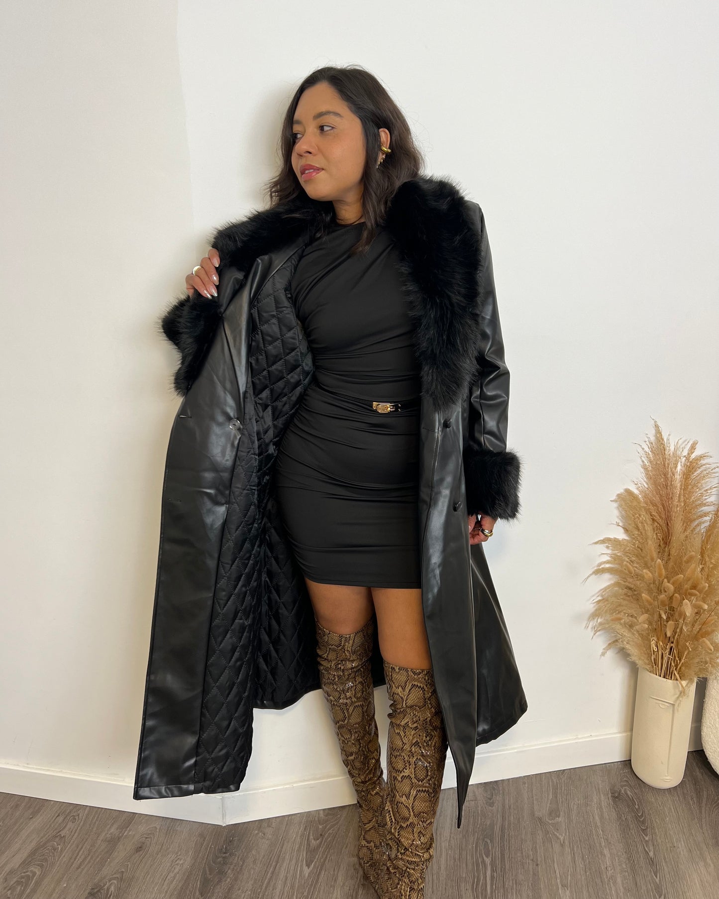 Trench Largo efecto piel