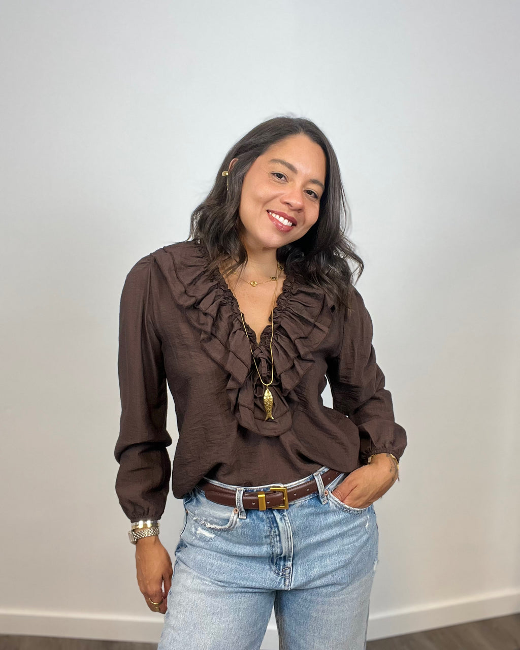 Blusa Boho Marrón