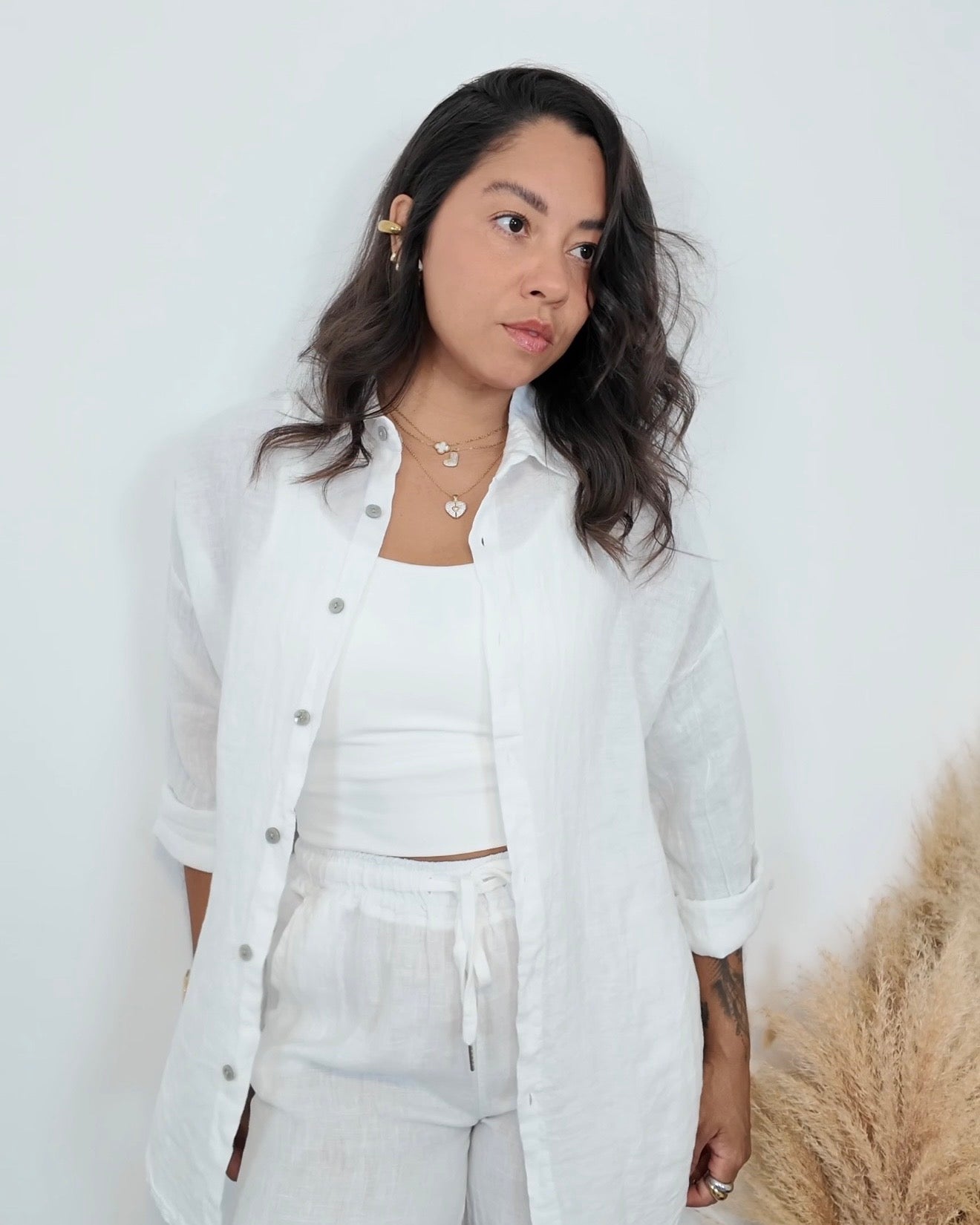 CAMISA 100% LINO BLANCO