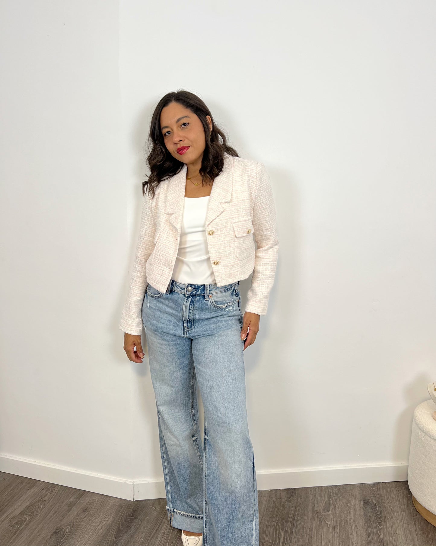 Chaqueta Tweed Rosé