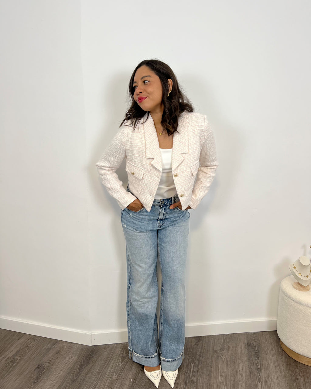 Chaqueta Tweed Rosé