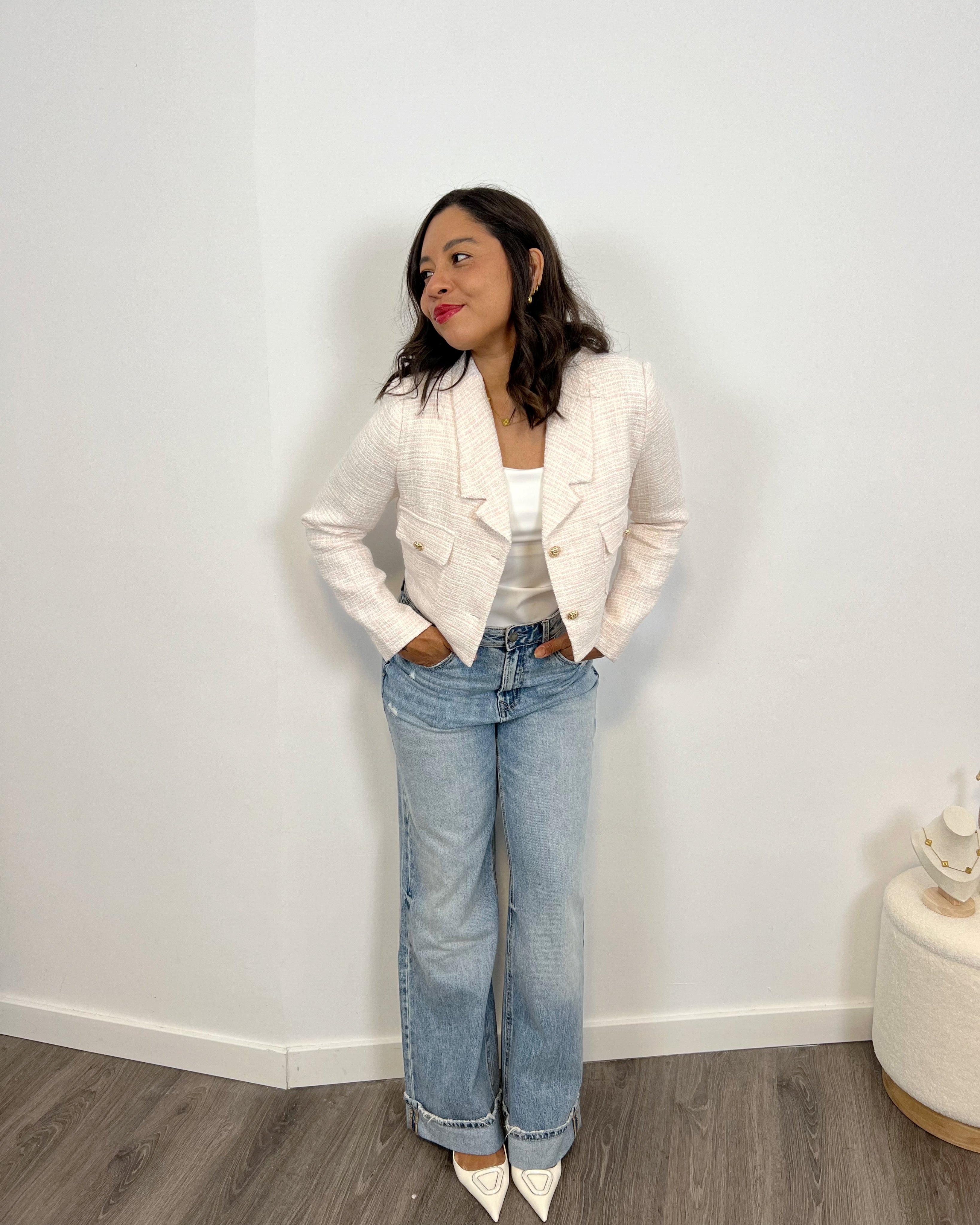 Chaqueta Tweed Rosé