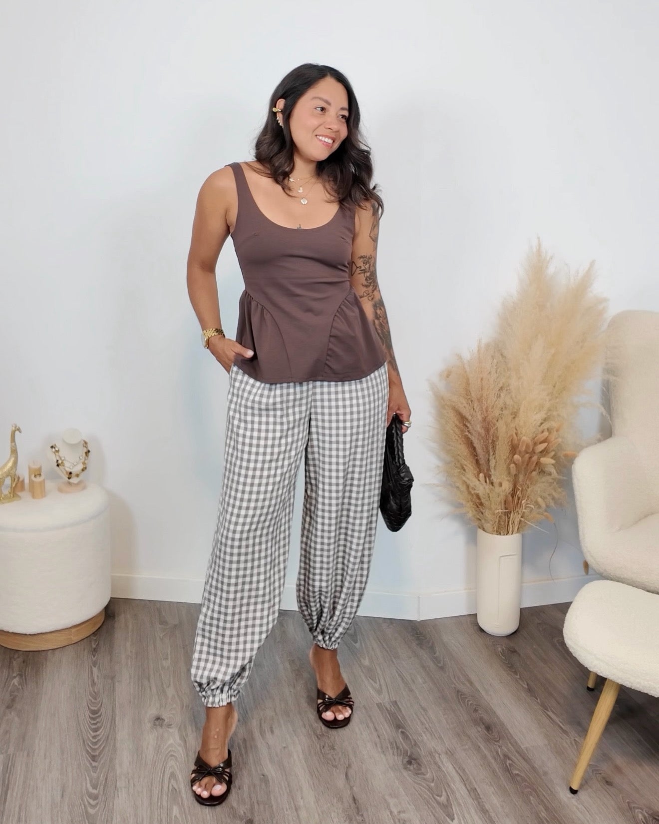 TOP PEPLUM MARRÓN