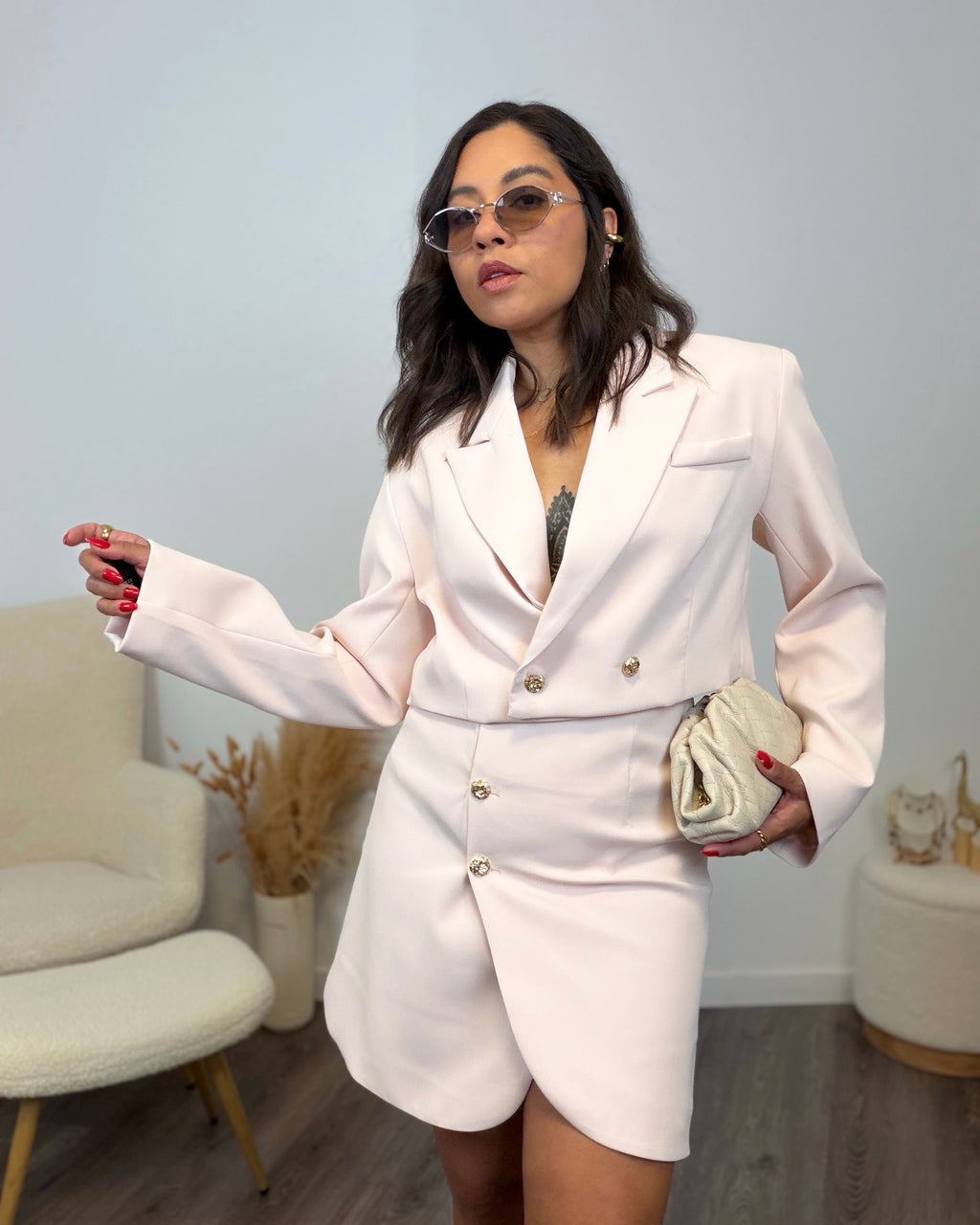 BLAZER ÉLISE CROPPED ROSÉ