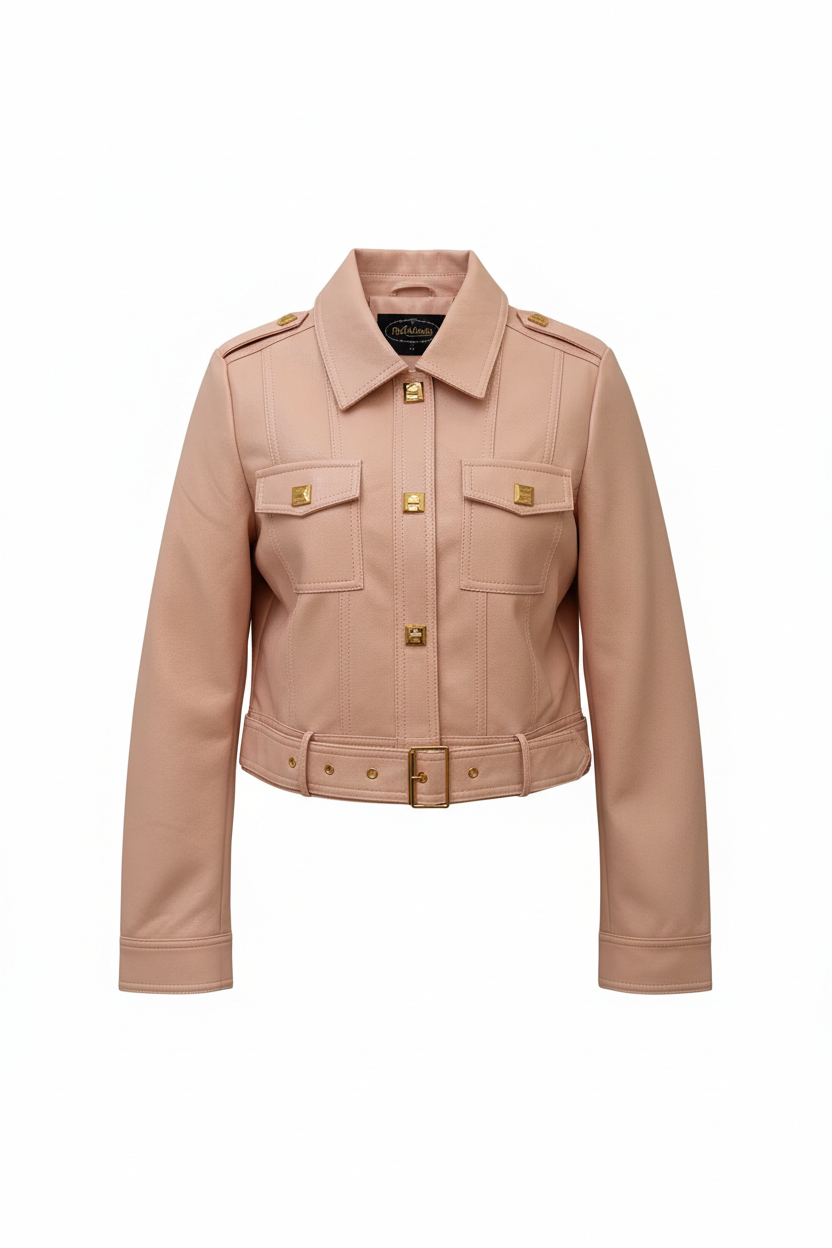 CAZADORA NOUVELLE CUIR ROSÉ