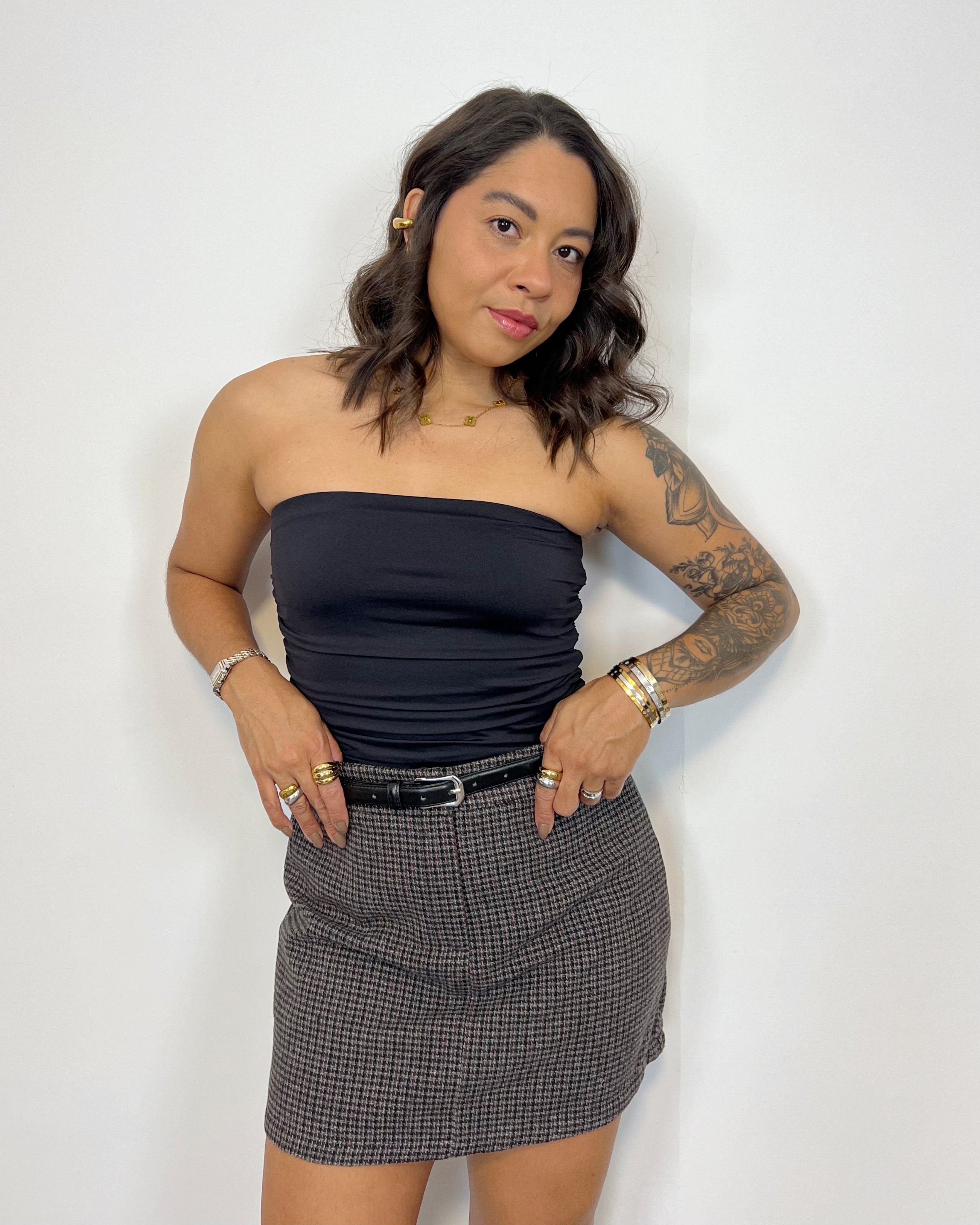 Falda Cuadros Gris