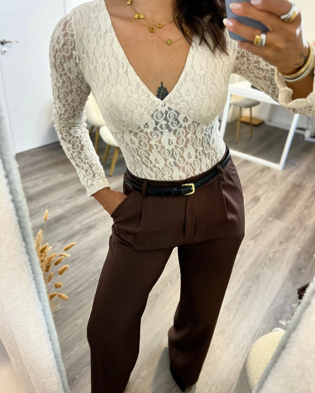 Body Encaje Beige