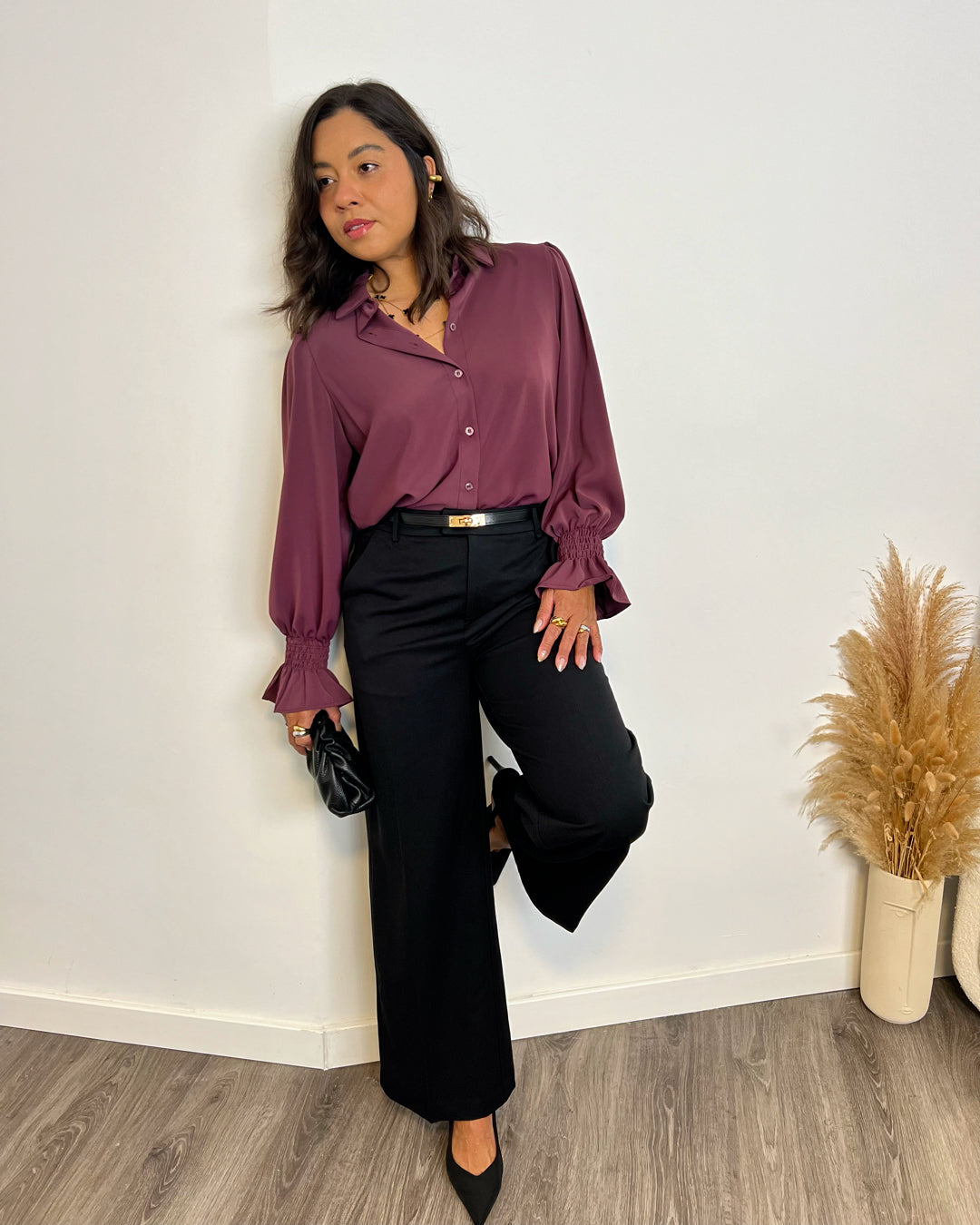 Blusa volante Morado