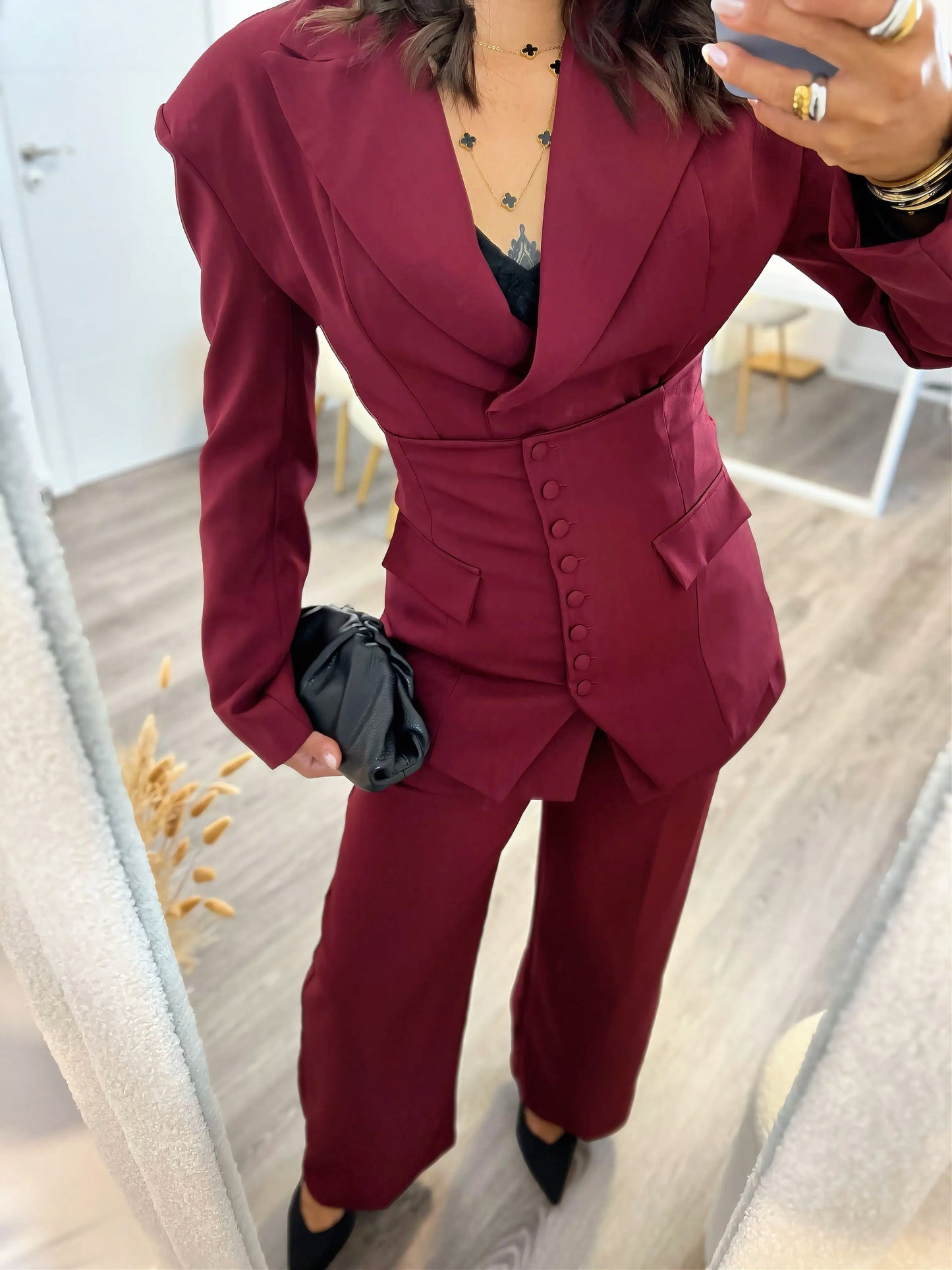 Traje 3 piezas Elegance Burdeos