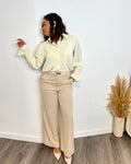 Blusa volante Beige