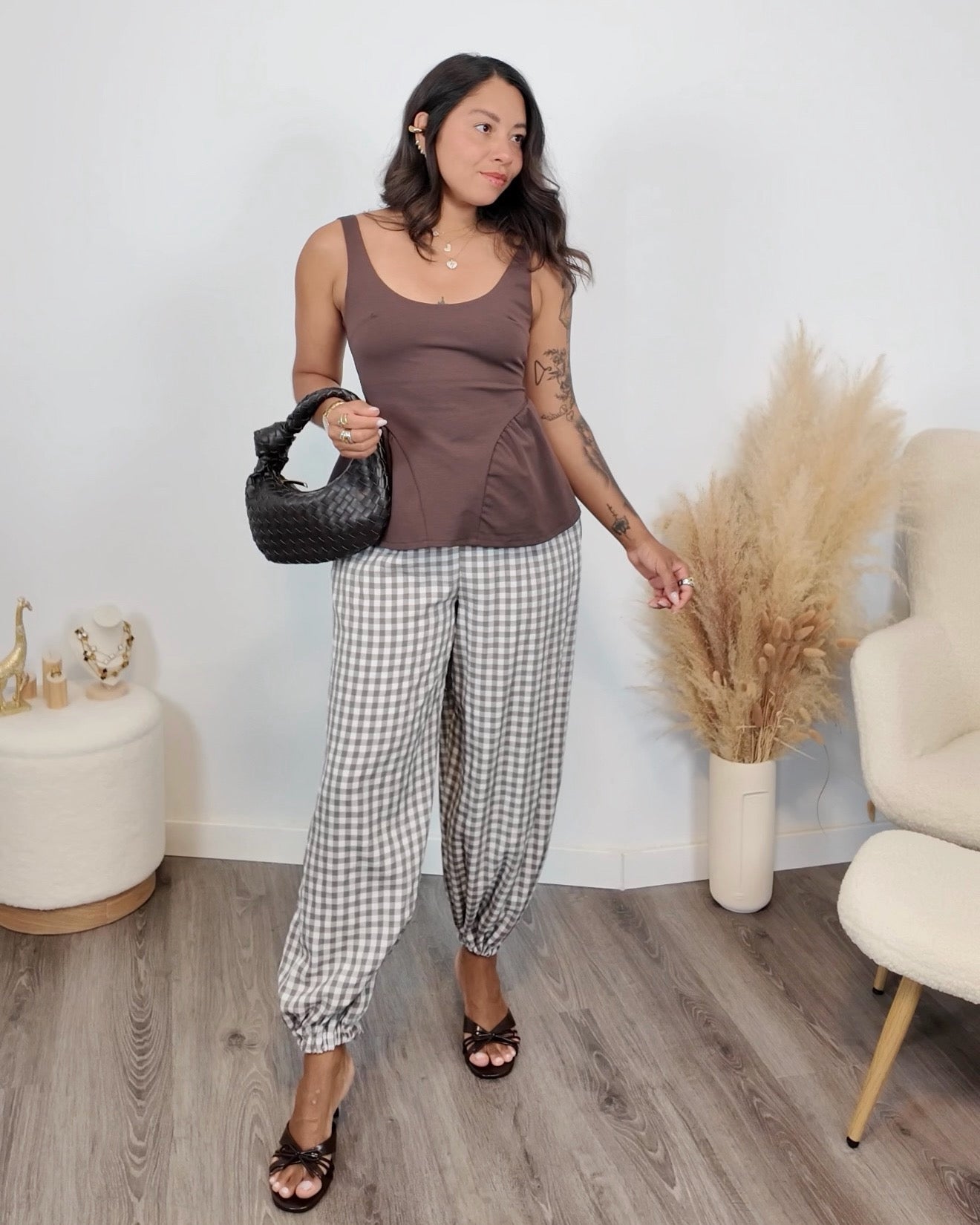 TOP PEPLUM MARRÓN