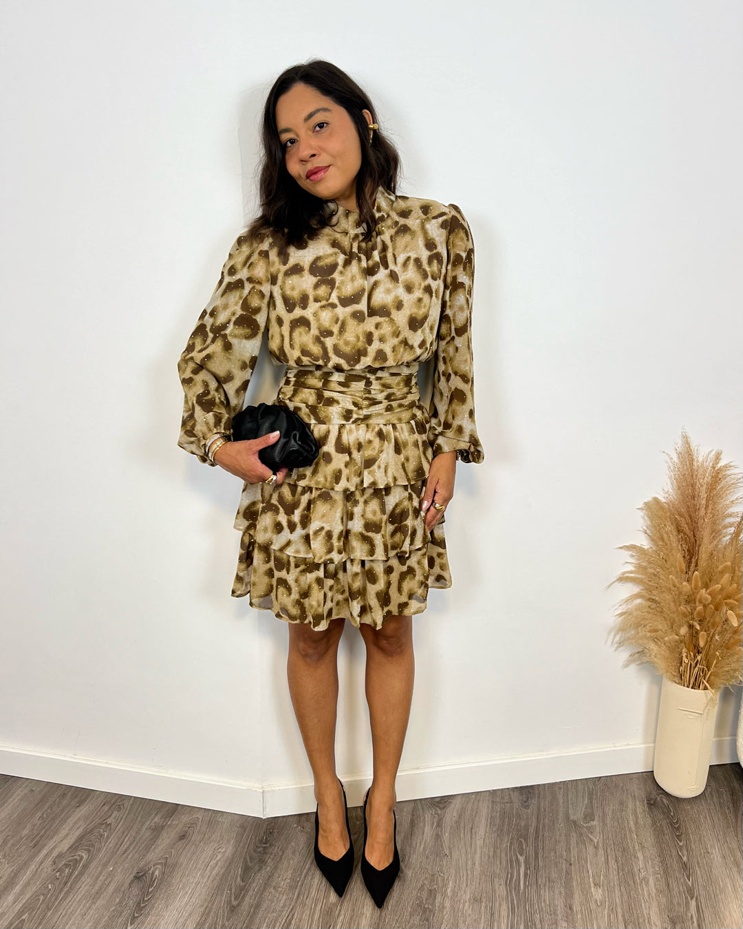 Vestido Animal Taupe