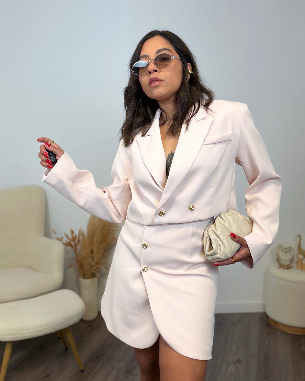 BLAZER ÉLISE CROPPED ROSÉ