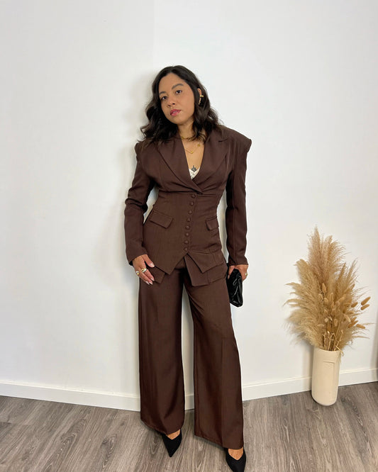 Traje 3 Piezas Elegance Marrón