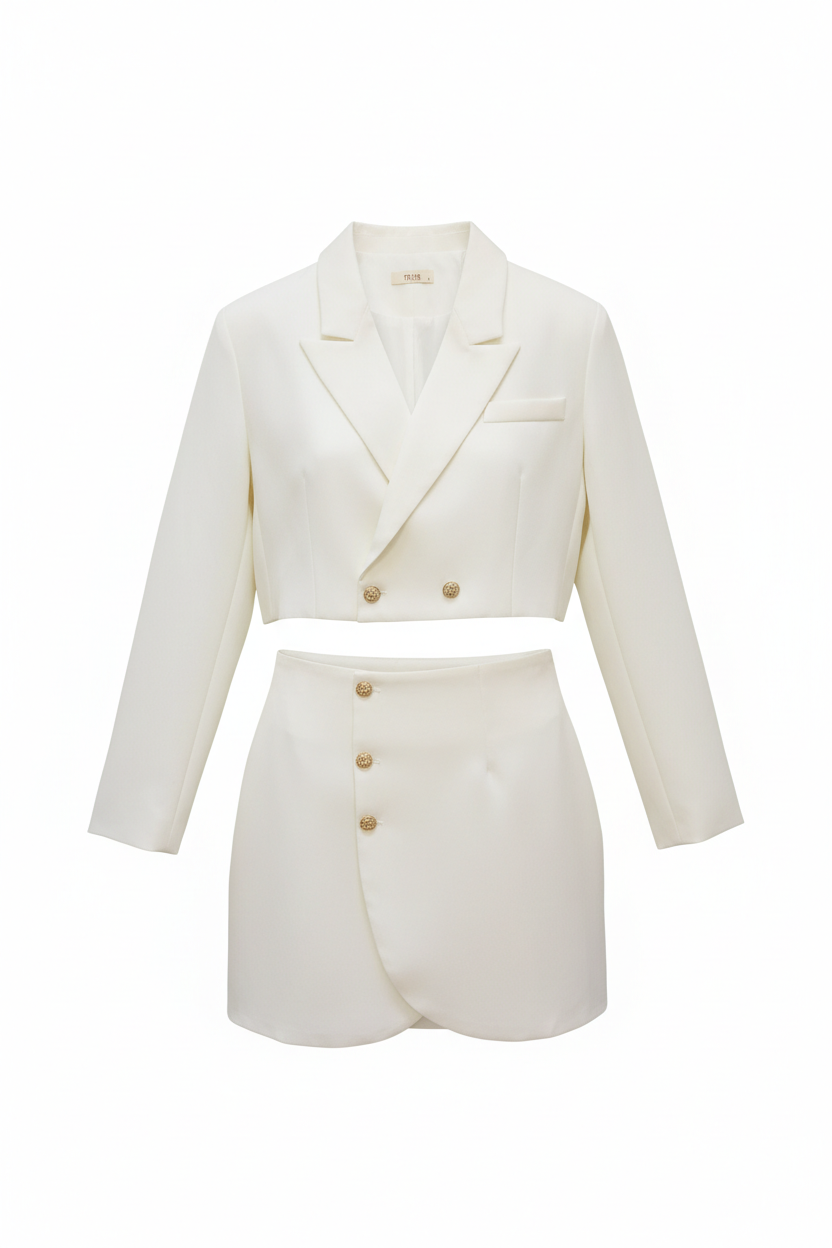 BLAZER ÉLISE CROPPED BLANCO